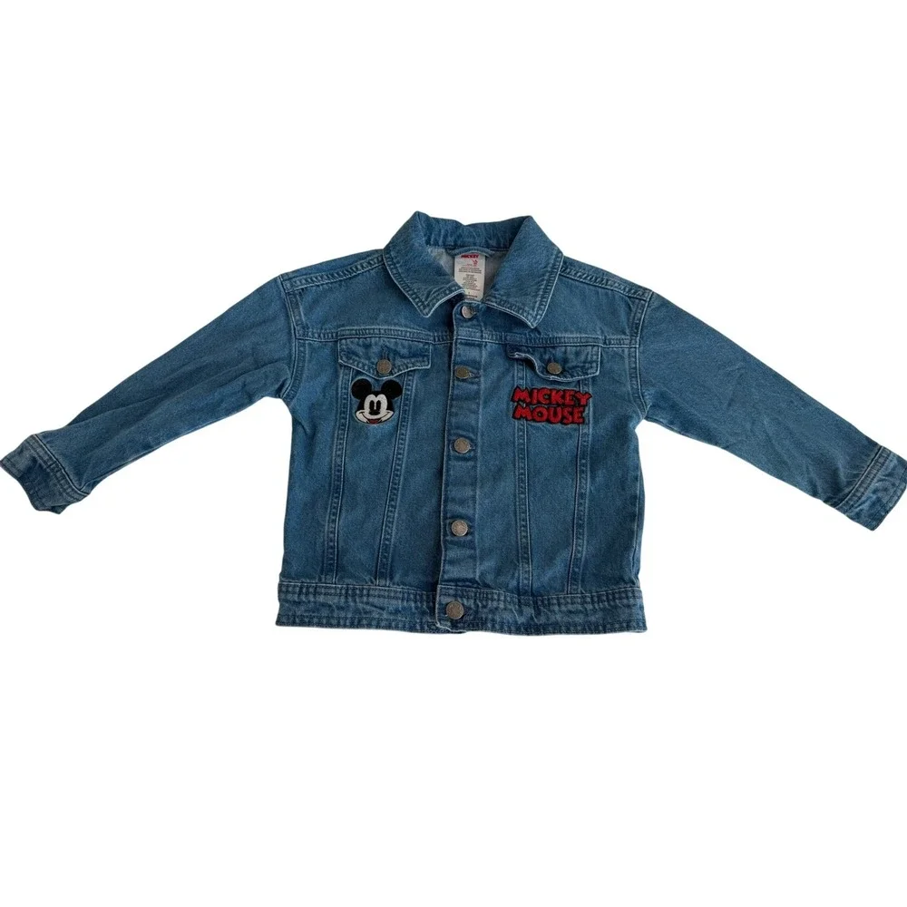 Disney Mickey Mouse Boys Blue Denim Trucker Jacket Size 5 SP2419028MM
